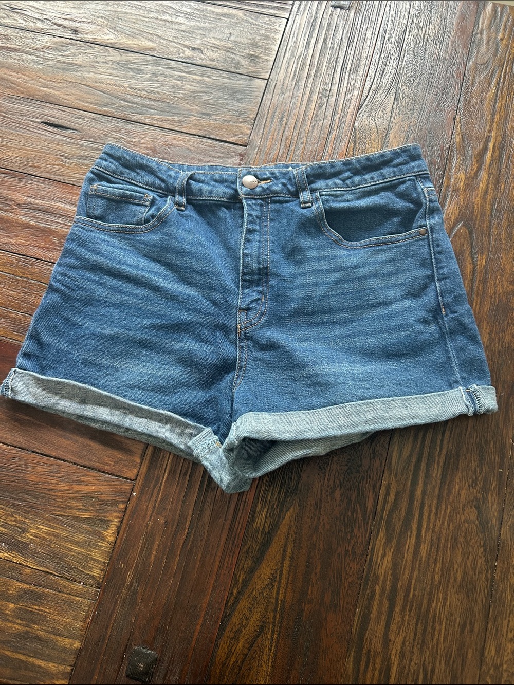 Women’s Mid-Rise Cuffed Denim Jean Shorts - Blue